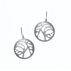STEELX Brushed Steel Tree of Life Cut-out Circles - ER195